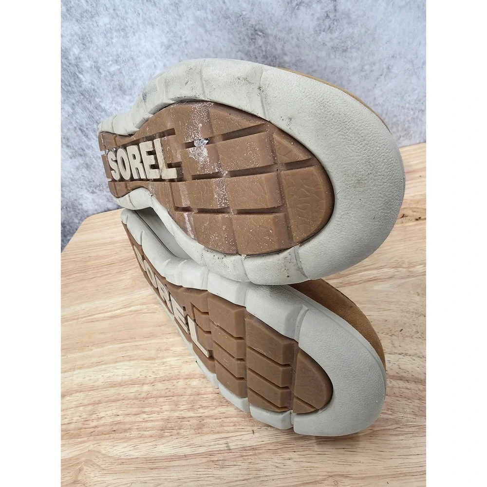 Sorel Ankle Boots Womens 7.5 Whitney Short Lace Waterproof Elk Brown Suede